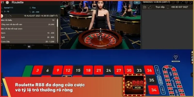 Roulette R88 - Vòng Quay Casino May Mắn, Sinh Lời Khủng 3 Roulette R88 đa dạng cửa cược và tỷ lệ trả thưởng rõ ràng